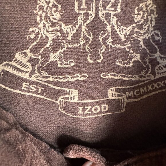 Vintage Izod Womens Military Utility Jacket XL Cotton Brown Button Flap Pockets - Picture 6 of 8